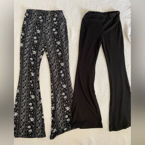 No Boundaries Juniors Small 3/5 Soft Stretchy Flare Leggings High Waisted Set